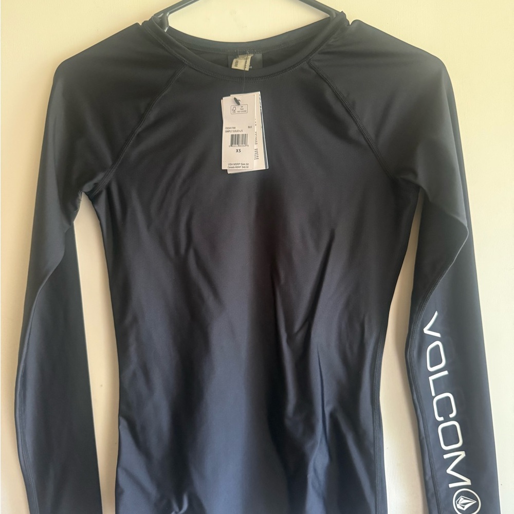 Volcom Simply Solid Black Rash Guard